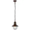Image de Luminaire suspendu d'extérieur Searchlight Station à 1 lumière - brun rustique avec verre transparent