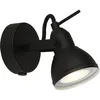Image de Focus 1LT Spot Patère metal noir cordon noir, GU10 max 50w avec inter