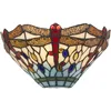 Image de Searchlight - dragonfly 1LT Applique, Laiton antique, verre multicolore tiffany E14 max 60w
