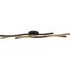Image de Plafonnier 1L bloom Led métal noir avec branche métal noir et effet bois Led 38w 4719 lumens 2700k-3000k-4000k av inter sur base et dimmable 3