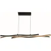 Image de Suspension 1L bloom Led métal noir avec branche métal noir et effet bois Led 38w 4008 lumens 2700k-3000k-4000k av inter sur base et dimmable 3
