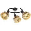 Image de Searchlight - lance 3Lt Spirale de 3 spots Metal noir avec têtes Bambou E14 3x40w max diam 46cm