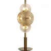 Image de Lampe à poser 6L Bronze et verre claire et ambré Hauteur 66cm