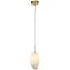 Image de Searchlight - rocky Suspension métal laiton satiné, verre blanc Givré, G9 max 33w Larg 11cm Haut 120cm