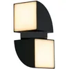 Image de Applique Exterieure dakota 2L orientable Led 8w 806 lumens 3000k métal noir, diffuseur opale Haut 21cm Larg 12cm