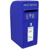 Image de Boîte aux Lettres Murale Bleue en Fonte Réplique authentique La Poste Royal Mail Pilier Verrouillable Clé Dorée Incluses] Courrier Jusquà 200 Lettres