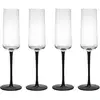 Image de Palermo Set de 4 Verres de Champagne Glass Crystal, 250ml, Set de Champagne Glasses de with Black Stand, Crystal 100% Lead Free - Gift Box de Gift