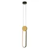 Image de Zambelis - Suspension Luminaire led 13W Variable Noir Mat et Doré Blanc chaud - 3000K