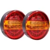 Image de Lot de 2 feux arrière de remorque à 20 LED, feux arrière de camion Hambourg 12 V, feux de remorque ronds à LED, feux de freinage, feux de recul
