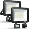 Image de 50W Projecteur led Exterieur Detecteur de Mouvement 2 Pièce-5000LM 6000K Blanc Froid Eclairage Exterieur - Tigrezy