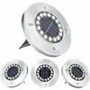 Image de Tigrezy Lampe Solaire Jardin, 4 Pièces 16 led Lumière Solaire Extérieure Au Sol Imperméable Spot Encastrer Acier Inoxydable pour Chemin Terrace Cour