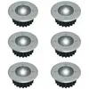 Image de Lot de 6 spots led solaires encastrables au sol - Ronds - Diamètre : 85 mm - Extérieur résistant au piétement - Façade en acier inoxydable - 6 lampes