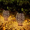 Image de Lot de 2 lanternes solaires d'extérieur étanches à led suspendues, luminaire décoratif rétro en métal pour jardin, table, allée
