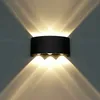 Image de Appliques Murales led Extérieur Intérieur Etanche IP65 Lampe Murale Moderne pour Balcon Salon Couloir Chambre Porche Aluminium Noir (6W-Noir-blanc