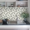 Image de Sticker Mural Carrelage adhésif Cuisine Salle de Bain - 24 stickers carrelages effet marbré blanc beige et noir - 24stickers10x10cm