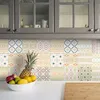Image de Sticker Mural Carrelage adhésif Cuisine Salle de Bain - 9 stickers carreaux de ciment ethnique arao - 9stickers20x20cm