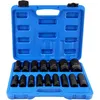 Image de Treetalk   Coffret de 16 douilles hexagonales 1/2 pouce   Acier chrome-molybdène   Pour réparation véhicules à moteur   Outil professionnel
