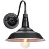 Image de Applique Murale Industrielle Rétro E27 Métal Chambre Salon Extérieur Créatif Fer Forgé Couvercle de Marmite Lampe Murale Noir