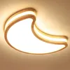 Image de Wottes   Plafonnier LED moderne en bois et métal Ø40cm   Lumière chaude 3000K   Économie d'énergie 80%   Pour chambre d'enfant