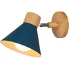 Image de Appliques Murales Vintages Industrielles Lampe Murale en Métal et Bois Suspension Luminaire Réglable Bleu Ø17,5CM - 1Pcs