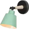 Image de Applique Murale Moderne Lamp Murale Créative Minimaliste Luminaire Applique Murale Métal Bois E27 Vert Ø12CM - 1Pcs