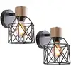 Image de Applique Murale Interieur E27 Lampe Murale Moderne Luminaire Interieur Décoration pour Chambre Couloir Salon Noir - 2Pcs