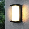 Image de Appliques murales extérieures modernes, appliques murales 30W-LED, lampes murales à 3 couleurs, lumière de porche et de patio noir mat, étanche IP65