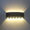 Image de Applique Murale Interieur led 12W Noir en Aluminium, Lampe Murale Moderne Up Down Spot Lampe pour Salon Chambre Hall Escalier Pathway (Blanc Chaud)