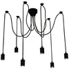 Image de Lustre Suspension Araignée diy Ajustable Plafonnier Vintage Industriel E27 pour Salon Chambre Noir 2M - 6 Lumières