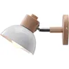 Image de Applique Murale Rétro E27 Intérieur Lampe Murale Fer Forgé Bois Luminaire Murale Blanc Chambre Salon Couloir Ø15CM - 1Pcs