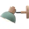 Image de Applique Murale Rétro E27 Intérieur Lampe Murale Fer Forgé Bois Luminaire Murale Vert Chambre Salon Couloir Ø15CM - 1Pcs