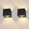 Image de Wottes - led Applique Murale Moderne Lamp Murale Veilleuse Up Down Noir 12W Lumière Blanche Chaude - 2Pcs