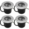 Image de Lot de 4 Spot Led Encastrable Exterieur 4Pcs 3W IP65 Rond 270 Lumen 3000K Pour Terrasse Jardin Chemin 220V