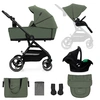 Image de Kinderkraft Poussette 3en1 YOXI vert KSYOXI00GRE3000