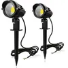Image de Spot exterieur led 7W 850LM lampe à led Blanc froid 6000K avec Piquet 220V étanche IP66 lampe de jardin extérieur idéal pour rue, balcon, jardin,
