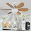 Image de Odipie - Ventilateur de Plafond avec Lumière et Telecommande, led Ventilateur Dimmable Plafonnier avec 40W E27 Lampe Intégrée, 6 Pales, 3 Vitesses,
