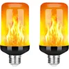 Image de Lot de 2 ampoules led effet flamme E27, lumière vacillante décorative réaliste, lampe de décoration de festival,6.513.8cm - Lntyq