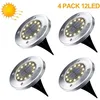Image de Lampe Solaire Exterieur Jardin 4 Pack 12 led Projecteur Solaire En Plein Air Solaire Jardin Lumières Chaud Blanc IP65 -
