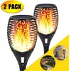 Image de Lumière solaire de torche, lumière de flamme Effet Lampe Décoration de scintillement de 96 led Flames allume les allées de jardin/cour extérieure