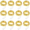 Image de Lot de 12 Guirlande Lumineuse à Piles (Inclus) 2M 20 led Guirlande en Fil Cuivre Blanc Chaud pour la Décoration de Noël, Mariage,Soirées, Costume