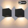 Image de 12W Applique Murale Interieur/Exterieur, Lampe Murale led Etanche IP65 Réglable Lampe Up Down Design 3000K Blanc Chaud Appliques Murales pour Salon
