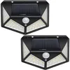 Image de Lampe Solaire Extérieur 100 LED, Détecteur de Mouvement, Lumière Solaire Etanche éclairage Solaire, IP44 Lampe de Sécurité sans Fil lampe mural pour