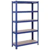 Image de Rayonnage 150 x 75 x 30cm - Charge lourde acier resistant clipsable avec mdf 5 Tablettes - Capacité de 650kg - Bleu