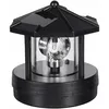 Image de Phare à led à énergie solaire, rotatif à 360 degrés, étanche, statue rotative pour jardin, cour, décoration extérieure, noir - Lablanc