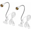 Image de Lampe avec Pince E27 2Pcs Lampe de Bureau a Pince avec Interrupteur Lampe Flexible E27 Lampe pour Lit Lampe de Table à Pince, Lampe Spot Pince,
