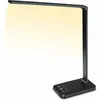 Image de Lampe de bureau led, lampe de bureau réglable, 5 modes d'éclairage, 10 niveaux de luminosité, contrôle tactile, lampe de bureau pliable avec port de