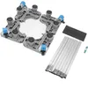 Image de Base de Machine à Laver Réfrigérateur,Base de Machine à laver réglable multifonctionnelle avec frein pour sèche-linge réfrigérateur gris