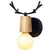 Image de Applique Murale en Fer Bois, Moderne Lampe de Mur Simple E27 40W pour Chambre, Salon, Restaurant,Cuisine,Couloir, Noir