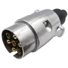 Image de Prise de remorque mâle 7 Broches métal, Prise attelage 7 Broches Metal,connecteur Electrique 7 Broches Etanche pour remorque,12V fiche remorque 7