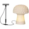 Image de Star Trading - Décoration solaire Sandy, grès, décoration, lampe, champignon, blanc, capteur crépusculaire, extérieur, blanc chaud, 24 cm